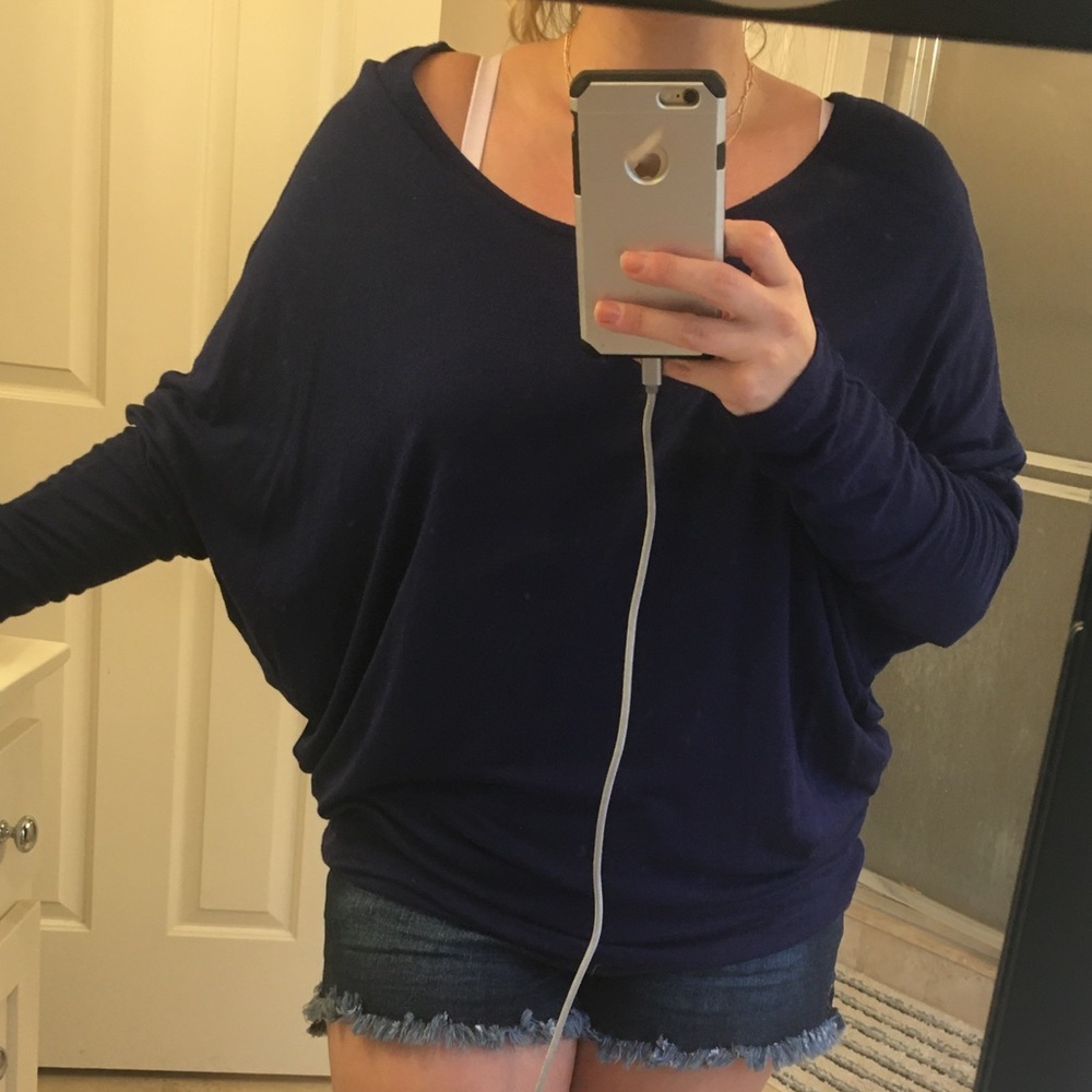 Zenana Outfitters Navy Dolman sleeve tunic